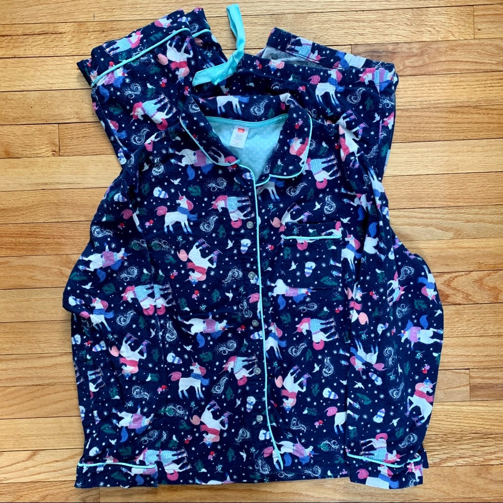 Unicorn Winter Pajamas EUC Size XXL